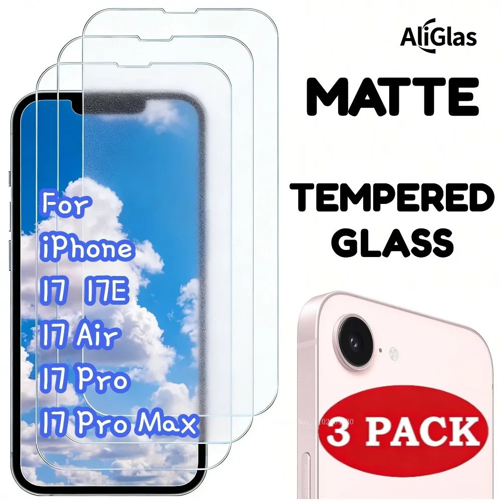 3 Pack For iPhone 17e 17 Pro Max 17 Air Matte Glass Film For iPhone 17 Series Matte Tempered Glass Front Screen Protective Film
3 Pack For iPhone 17e 17 Pro Max 17 Air Matte Glass Film For iPhone 17 Series Matte Tempered Glass Front Screen Protective Film