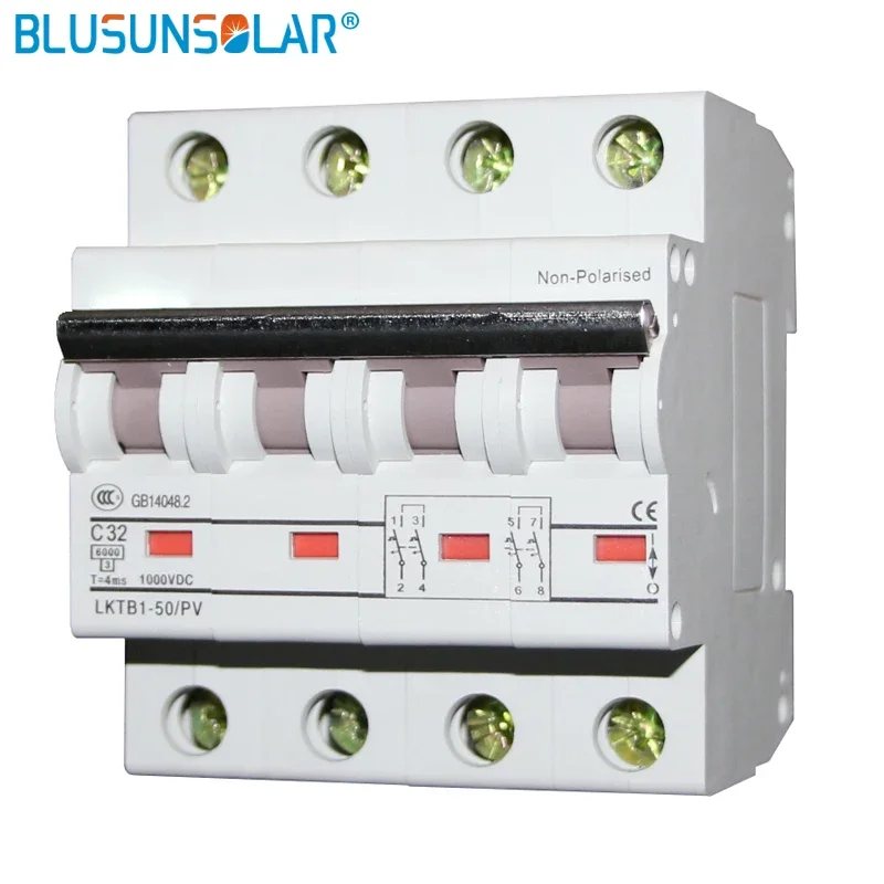 BLUSUNSOLAR 1piece/lot 4P Icu 6KA DC1000V MCB Solar Energy Photovoltaic (pv) Solar Dc Switch Dc Controller DC Circuit Breaker
BLUSUNSOLAR 1piece/lot 4P Icu 6KA DC1000V MCB Solar Energy Photovoltaic (pv) Solar Dc Switch Dc Controller DC Circuit Breaker