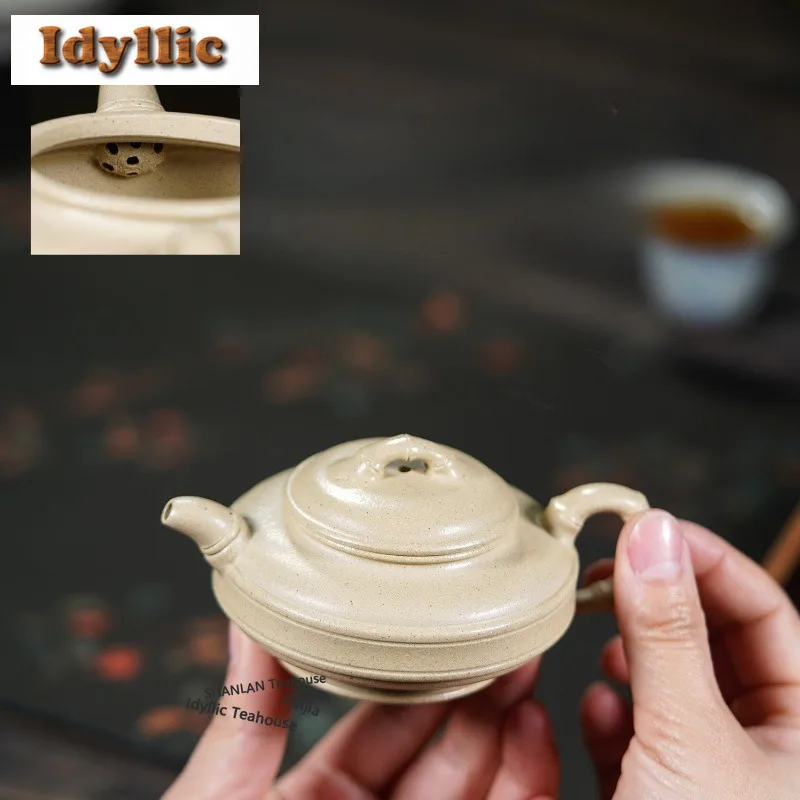 150ml Vintage Yixing Purple Clay Teapots Handmade Double Line Bamboo Drum Pot Raw Ore Benshan Green Mud Kettle Zisha Tea Set
150ml Vintage Yixing Purple Clay Teapots Handmade Double Line Bamboo Drum Pot Raw Ore Benshan Green Mud Kettle Zisha Tea Set