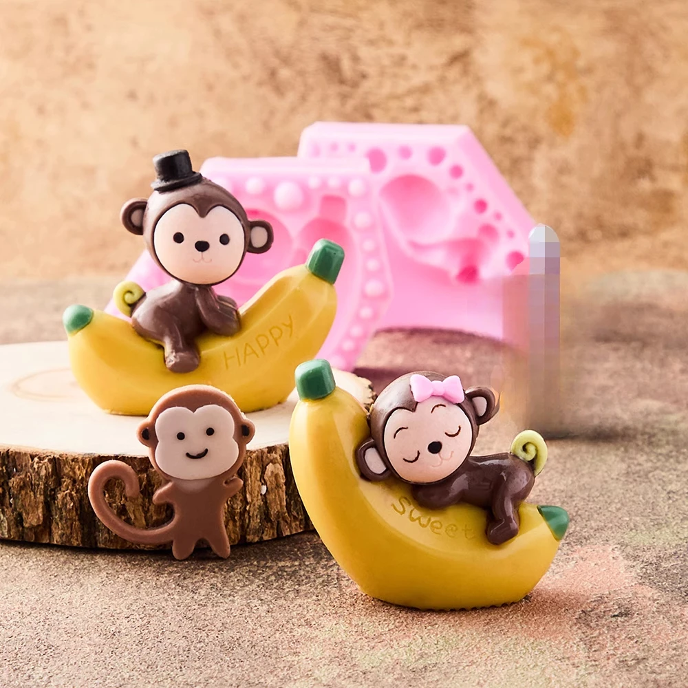 Baking Cake Silicone Molds Cartoon Banana Monkey Baby First Birthday Couple Monkey Chocolate Mould Cake Decoration Accessories
Baking Cake Silicone Molds Cartoon Banana Monkey Baby First Birthday Couple Monkey Chocolate Mould Cake Decoration Accessories