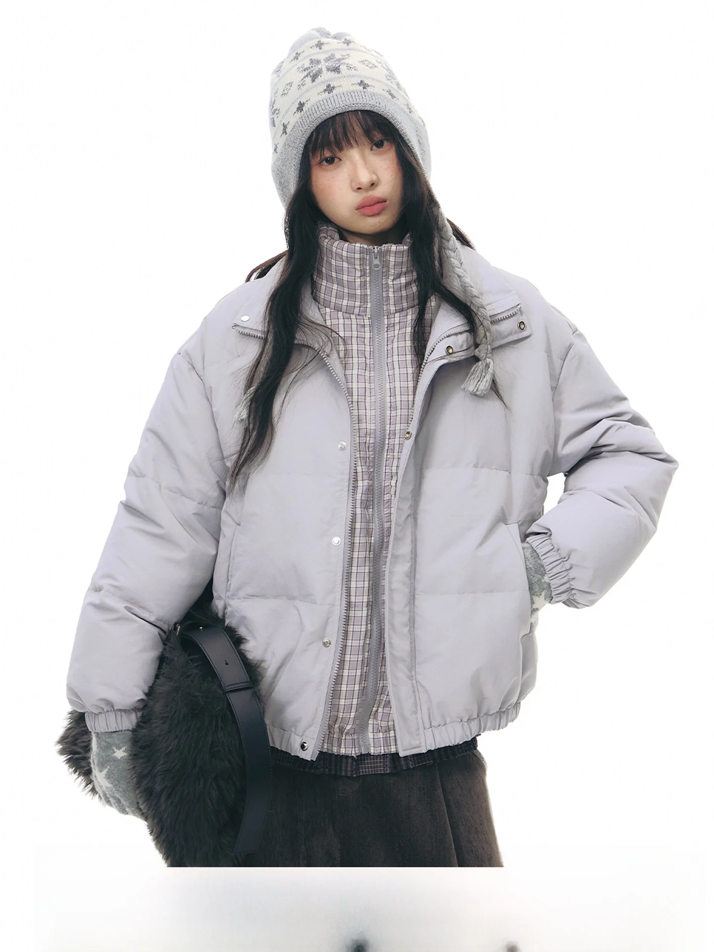 NAPSNAPS Original Plaid Stand Collar Du down Jaet Women's Winter New Sle 90 White Du Feather Warm Top
NAPSNAPS Original Plaid Stand Collar Du down Jaet Women's Winter New Sle 90 White Du Feather Warm Top