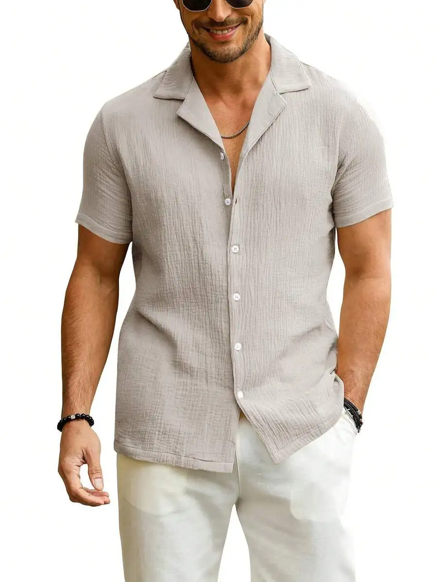 Mens Slim Fit Guayabera Short Sleeve Casual Shirt For Summer Wedding Beach
Mens Slim Fit Guayabera Short Sleeve Casual Shirt For Summer Wedding Beach