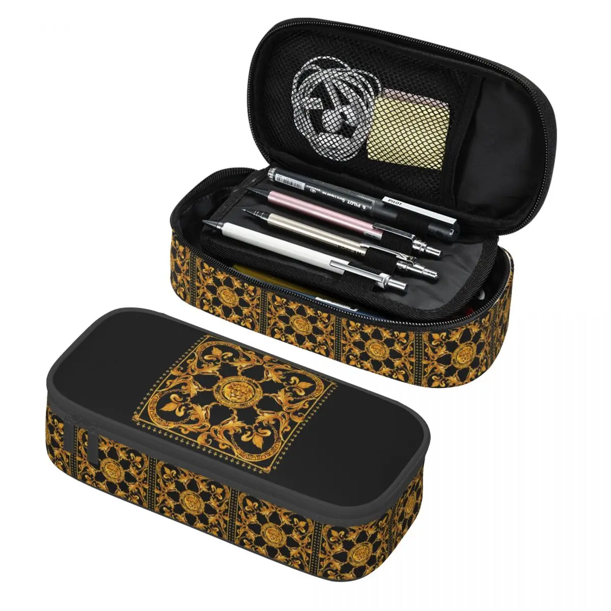 Golden Lion Baroque Pattern Pencil Cases Pencil Pouch Storage Stationery Supplies Large Storage Pen Box Pencil Bag for Students
Golden Lion Baroque Pattern Pencil Cases Pencil Pouch Storage Stationery Supplies Large Storage Pen Box Pencil Bag for Students