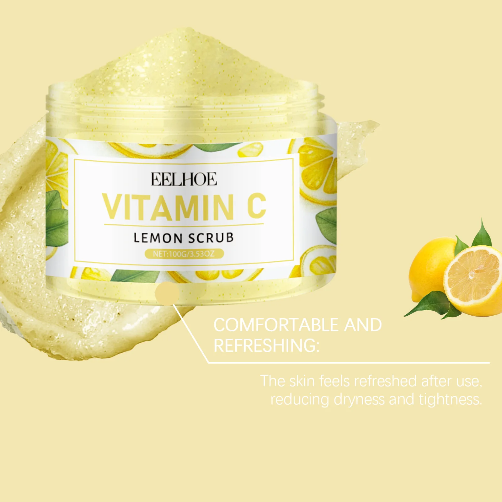 EELHOE Lemon Exfoliating Scrub Shrink Pore Improve Roughness Relieve Dryness Remove Dead Skin Brighten Smooth Body Massage Scrub
EELHOE Lemon Exfoliating Scrub Shrink Pore Improve Roughness Relieve Dryness Remove Dead Skin Brighten Smooth Body Massage Scrub