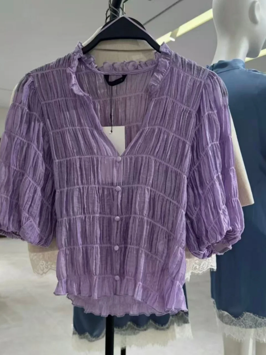 Summer New Arrival Women's Pure Desire Style Short Sleeve round Neck V-Neck Honeycomb Pleated Shirt Top French Style Slim Fit...
Summer New Arrival Women's Pure Desire Style Short Sleeve round Neck V-Neck Honeycomb Pleated Shirt Top French Style Slim Fit...