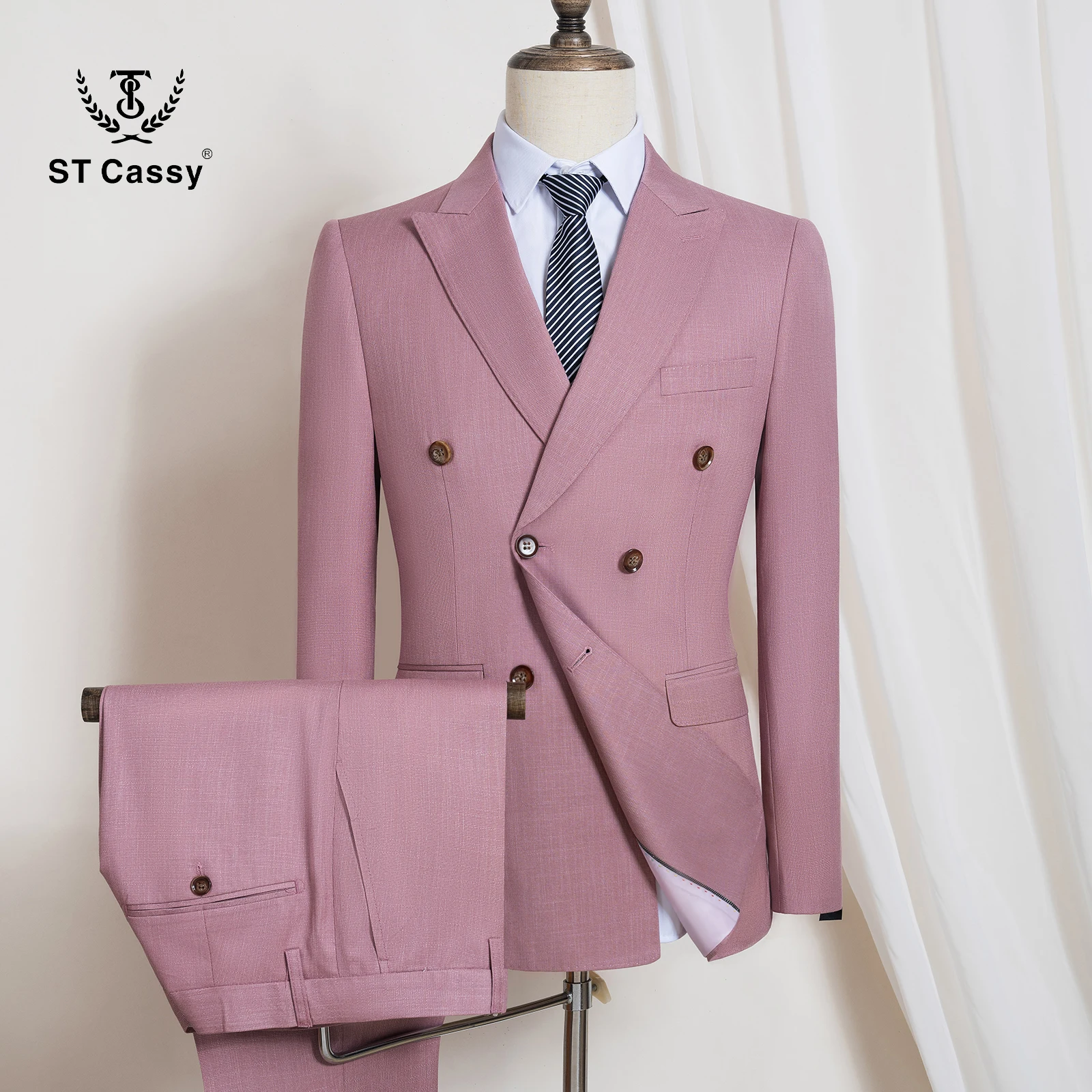 2026 New pink Men's Suit 2-Piece Set jacket+pants Double breasted Slim Fit Business Casual Formal Wear Wedding/Interview Ready
2026 New pink Men's Suit 2-Piece Set jacket+pants Double breasted Slim Fit Business Casual Formal Wear Wedding/Interview Ready