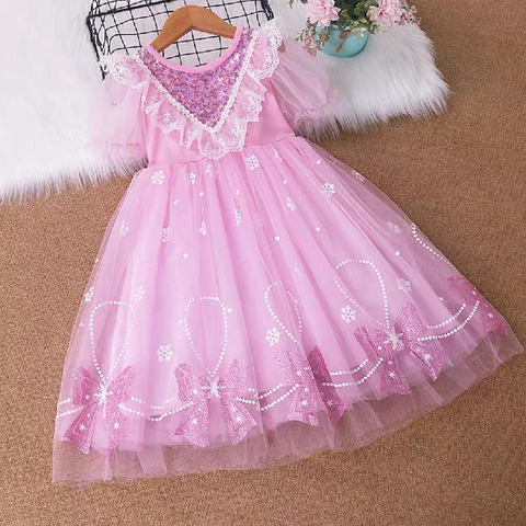 Girls Princess Dress Kids Cosplay Costume Children Sweet Puffy Dress Carnival Party Vestido Birthday Dress 2-10 Years old