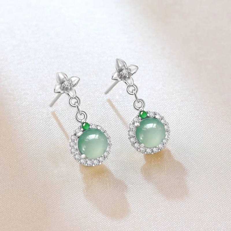 Exquisite Flower Earrings Platinum-Plated Natural Jadeite Zircon Earrings Jewelry For Women Gifts
Exquisite Flower Earrings Platinum-Plated Natural Jadeite Zircon Earrings Jewelry For Women Gifts