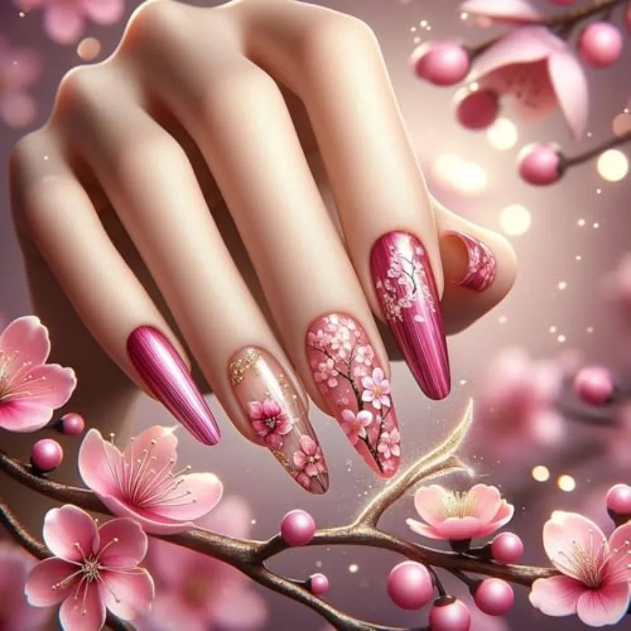 Rose Red Press on Nails Medium Length Almond Shaped Pink Peach Blossom Pattern Design Artificial Acrylic False Nail Full Cover
Rose Red Press on Nails Medium Length Almond Shaped Pink Peach Blossom Pattern Design Artificial Acrylic False Nail Full Cover
