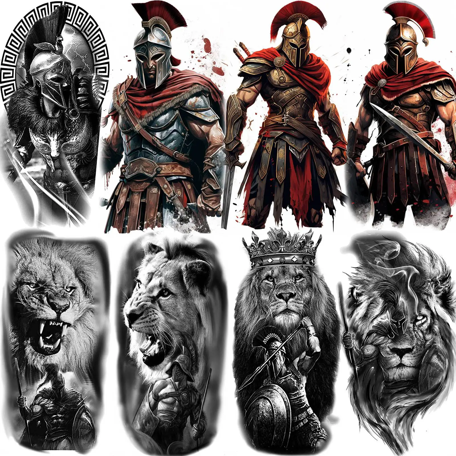1 Sheets Warrior Spartan Warrior Temporary Tattoos For Men Women Adults Lion Fake Tattoo Sticker Waterproof Arm Sleeve Washable
1 Sheets Warrior Spartan Warrior Temporary Tattoos For Men Women Adults Lion Fake Tattoo Sticker Waterproof Arm Sleeve Washable