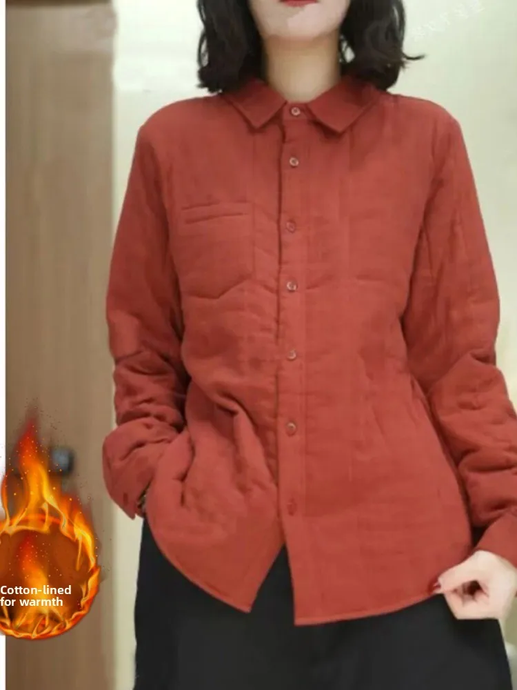 High-End Retro Thiened Linen Cotton irt Women's Winter Faion Age-Defng Color Home-Based Princ Collar Cotton ...
High-End Retro Thiened Linen Cotton irt Women's Winter Faion Age-Defng Color Home-Based Princ Collar Cotton ...