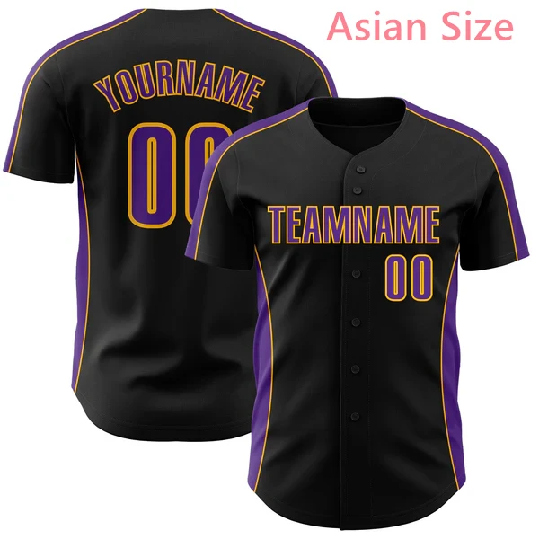 Summer Personalized Black Baseball Jersey Custom Diy Team Name And Number Loose Fit Button Up Baseball Shirt For Sports Fans
Summer Personalized Black Baseball Jersey Custom Diy Team Name And Number Loose Fit Button Up Baseball Shirt For Sports Fans