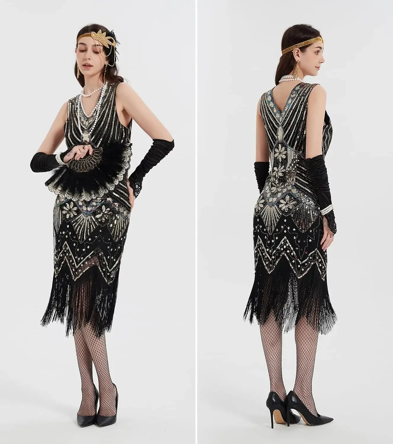 1920s Flapper Dresses for Women Fringed Sequin Great Gatsby Dress for Women with 20s Accessories Roaring 20s Costume
1920s Flapper Dresses for Women Fringed Sequin Great Gatsby Dress for Women with 20s Accessories Roaring 20s Costume