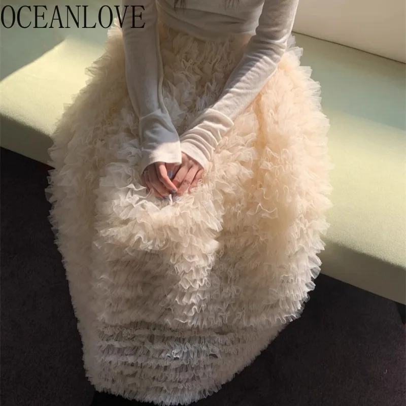 OCEANLOVE сетчатые каскадные оборки женские юбки трапециевидной формы однотонные винтажные весенне-осенние длинные юбки корейская мода милые Faldas Mujer
OCEANLOVE сетчатые каскадные оборки женские юбки трапециевидной формы однотонные винтажные весенне-осенние длинные юбки корейская мода милые Faldas Mujer