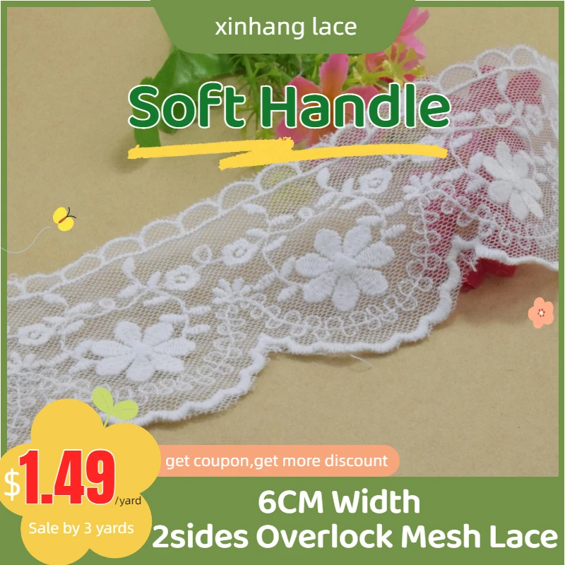 3yards 6cm Wide White Cotton Embroided Lace Ribbon Guipure Trim DIY Wedding Accessories Sewing African French Lace Applique#3069
3yards 6cm Wide White Cotton Embroided Lace Ribbon Guipure Trim DIY Wedding Accessories Sewing African French Lace Applique#3069