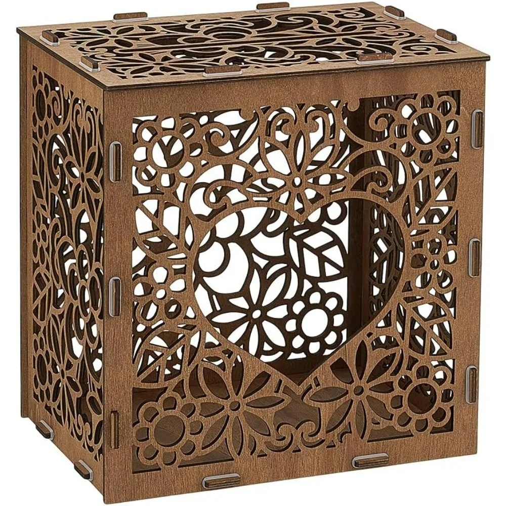 Wooden Wedding Card Box 9.8x7x9.8 Inch Wooden Card Storage Box with Slot Hollow Gift Card Box for Wedding Reception
Wooden Wedding Card Box 9.8x7x9.8 Inch Wooden Card Storage Box with Slot Hollow Gift Card Box for Wedding Reception