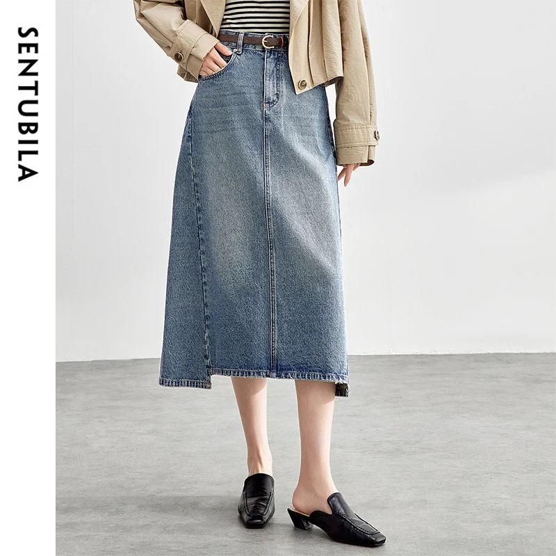 SENTUBILA Irregular Denim Skirts 2026 Autumn 100% Cotton A-line Vintage Fashion Pockets Long Skirts Female Clothes W51Q58343
SENTUBILA Irregular Denim Skirts 2026 Autumn 100% Cotton A-line Vintage Fashion Pockets Long Skirts Female Clothes W51Q58343