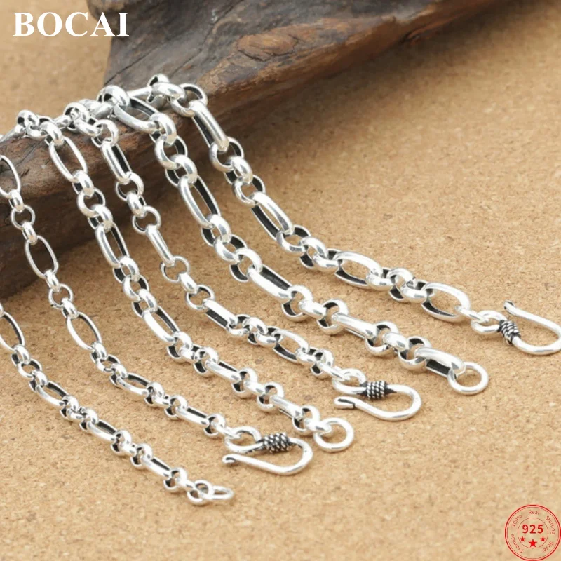 Ожерелье BOCAI S925 из стерлингового серебра, новая мода, 4 мм, 5 мм, 6 мм, О-цепочка, ожерелье, чистый Argetnum, популярные ювелирные изделия для мужчин и женщин
Ожерелье BOCAI S925 из стерлингового серебра, новая мода, 4 мм, 5 мм, 6 мм, О-цепочка, ожерелье, чистый Argetnum, популярные ювелирные изделия для мужчин и женщин
