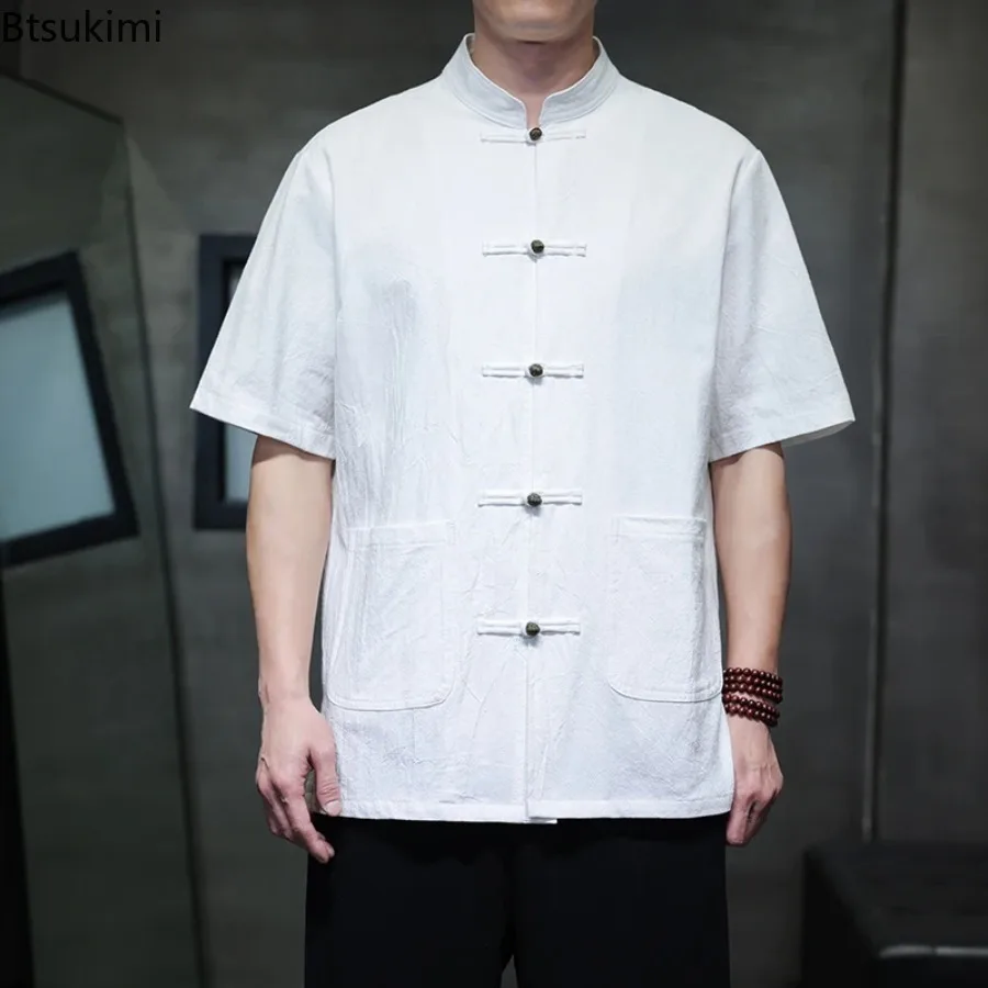 2026 Men's Chinese Style Cotton and Linen Shirts Summer Men Retro Stand Collar Short Sleeve Top Chinese Kong Fu Suit Men Han Fu
2026 Men's Chinese Style Cotton and Linen Shirts Summer Men Retro Stand Collar Short Sleeve Top Chinese Kong Fu Suit Men Han Fu