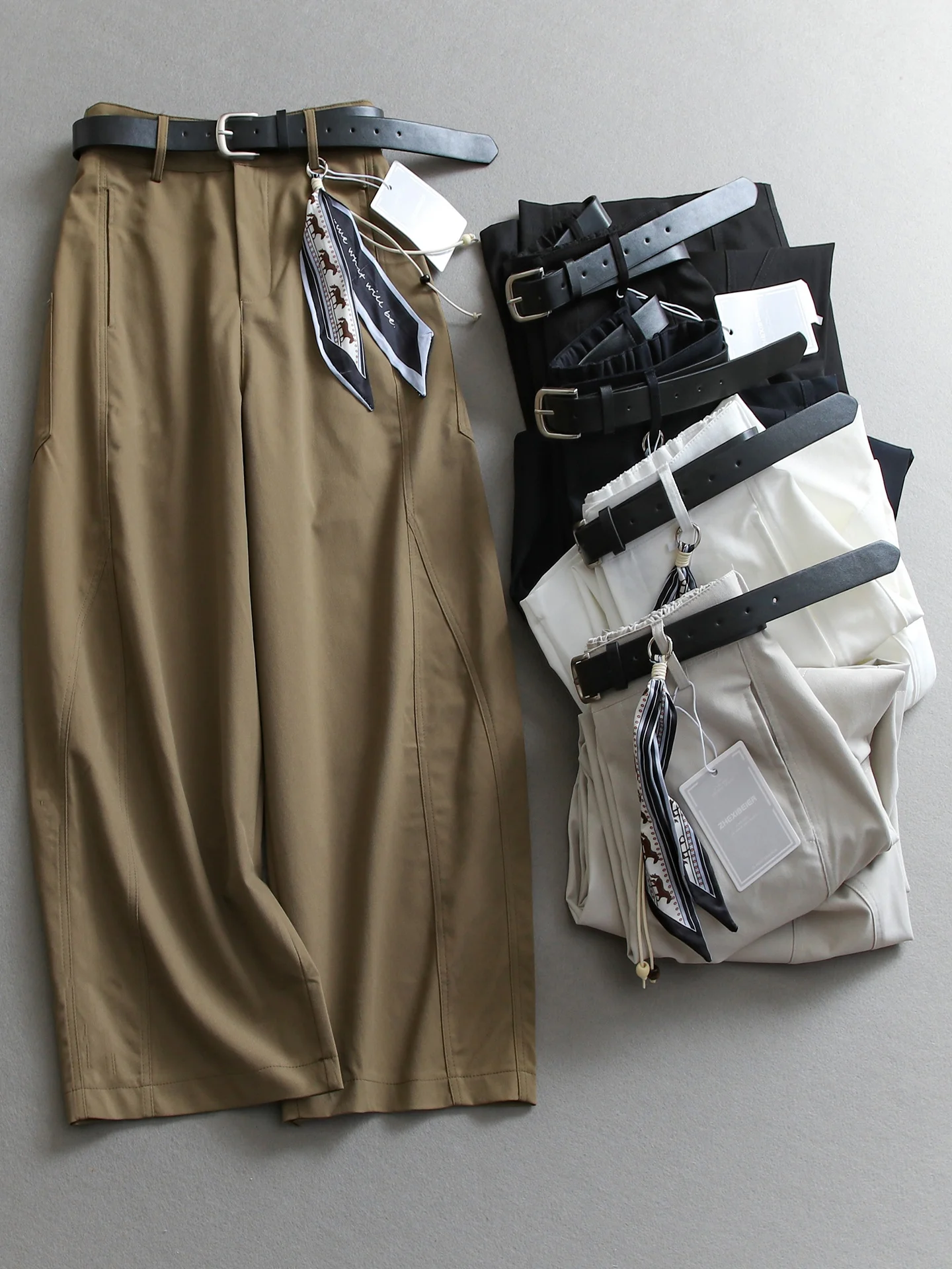 High Waist Wide Leg Pants Belted Scarf Detail Casual Women's Trousers Pear Shape Knife Pants Versatile Straight Cut
High Waist Wide Leg Pants Belted Scarf Detail Casual Women's Trousers Pear Shape Knife Pants Versatile Straight Cut