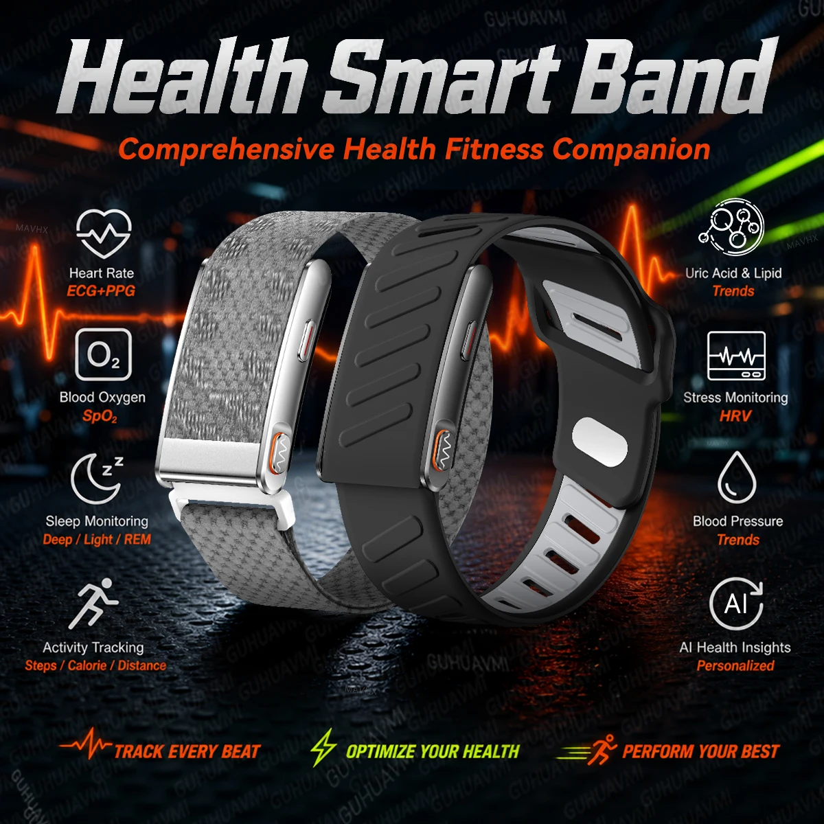 2026New Sport Fitness Tracker Smart Band Blood Oxygen Pressure Uric Acid Blood Lipid ECG Waterproof Smart Bracelet For Men Women
2026New Sport Fitness Tracker Smart Band Blood Oxygen Pressure Uric Acid Blood Lipid ECG Waterproof Smart Bracelet For Men Women