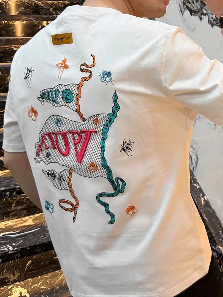 Stylish Casual Embroidered Short Sleeve T-Shirt for Men Breathable Comfortable Youthful Trendy Versatile Half Sleeve T-Shirt
Stylish Casual Embroidered Short Sleeve T-Shirt for Men Breathable Comfortable Youthful Trendy Versatile Half Sleeve T-Shirt