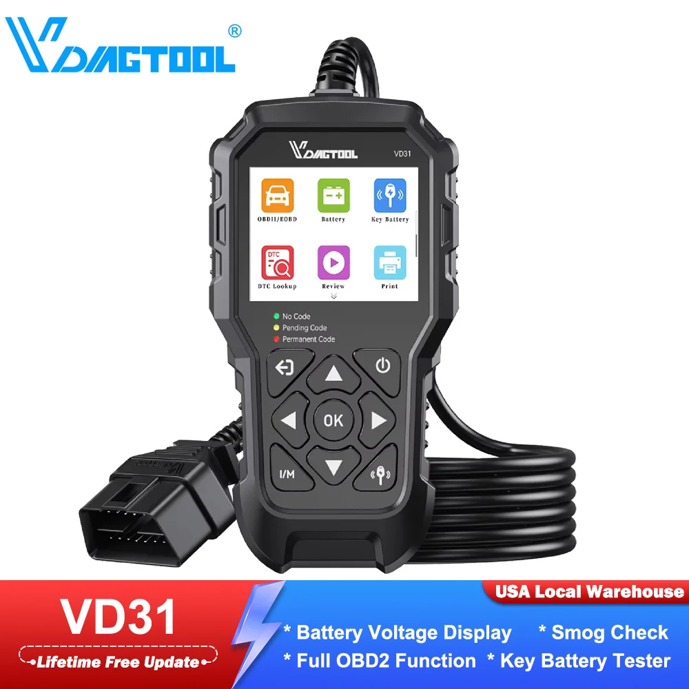 2026 VDIAGTOOL VD31 Car Key Battery Tester 3-in-1 Car Diagnostic tool Full OBD2 Code Reader Battery Voltage Display OBD2 Scanner
2026 VDIAGTOOL VD31 Car Key Battery Tester 3-in-1 Car Diagnostic tool Full OBD2 Code Reader Battery Voltage Display OBD2 Scanner