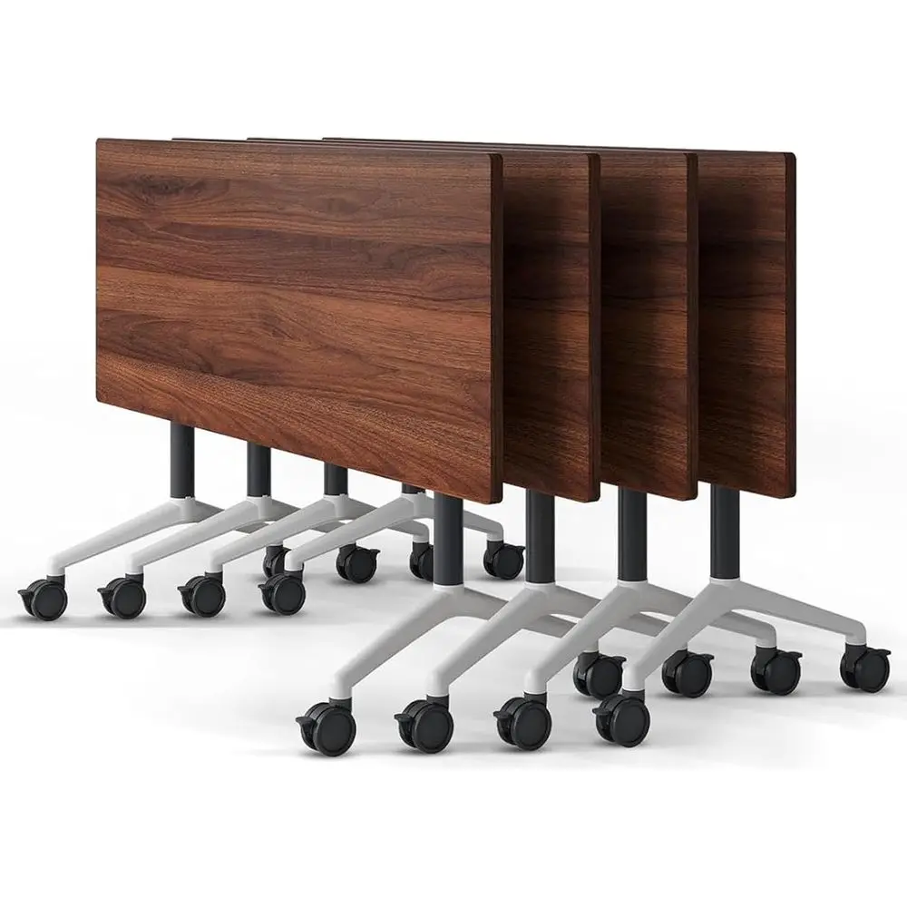 4-Pack Walnut Mobile Training Desks with Lockable Casters, 47.2x23.6x29.5in
4-Pack Walnut Mobile Training Desks with Lockable Casters, 47.2x23.6x29.5in