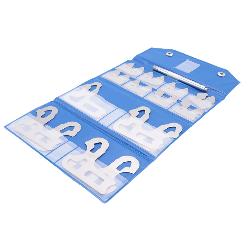 26 Pcs Radius Gauge Kit Parts Fractional 1/64-1/2 Inch Gages With Holder, Radius Measuring Tool
26 Pcs Radius Gauge Kit Parts Fractional 1/64-1/2 Inch Gages With Holder, Radius Measuring Tool