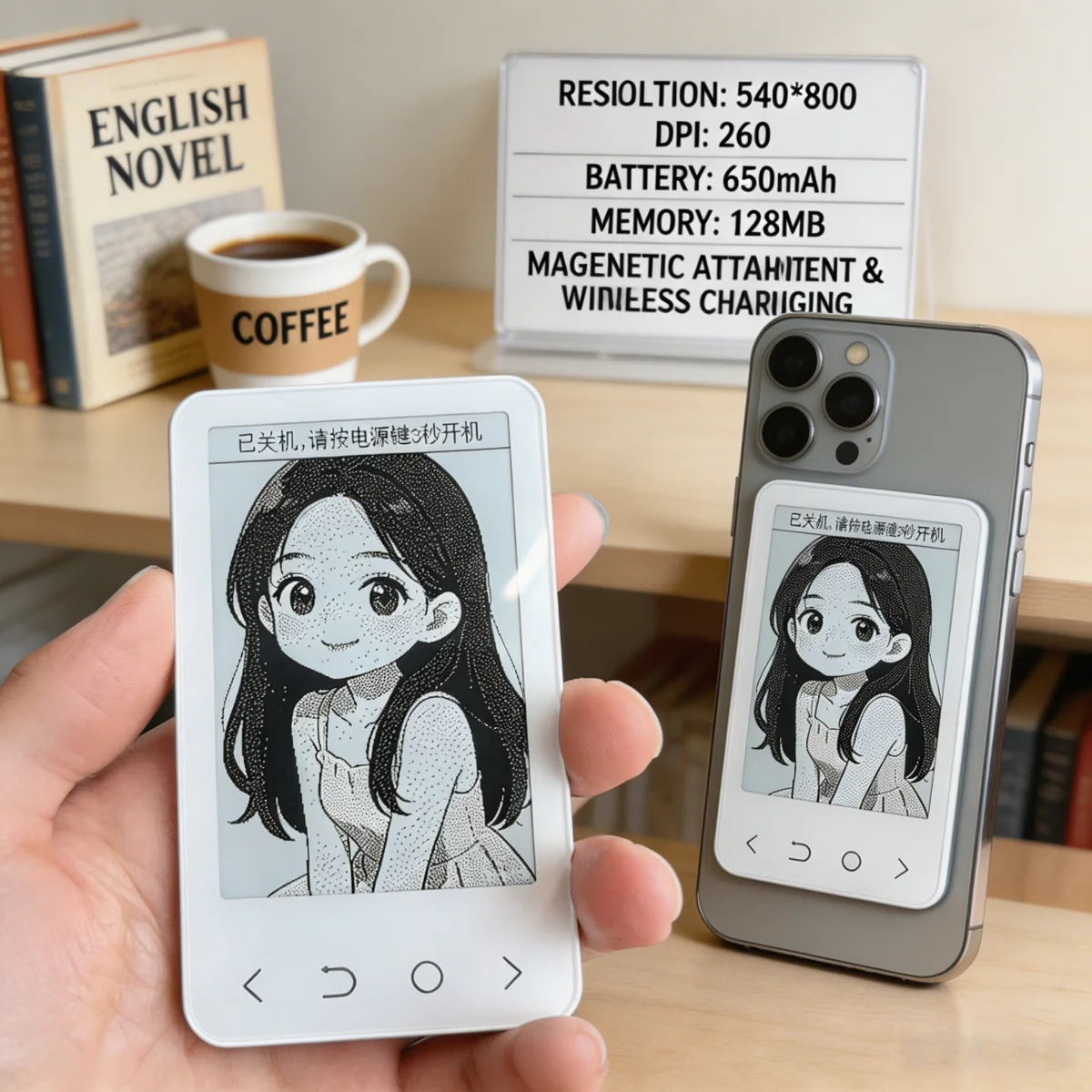 Magnetic E Ink eReader 3.52 Inch 66g Wireless Charging High Refresh Rate Backlight Ultra Thin 650mAh for Bedroom Reading
Magnetic E Ink eReader 3.52 Inch 66g Wireless Charging High Refresh Rate Backlight Ultra Thin 650mAh for Bedroom Reading