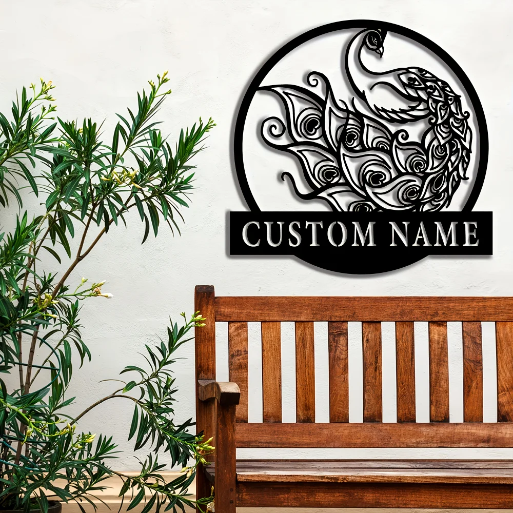 Custom Peacock Metal Surname Sign Black Iron Wall Art Reusable Decor for Home Living Room Outdoor Patio with Silhouette Design
Custom Peacock Metal Surname Sign Black Iron Wall Art Reusable Decor for Home Living Room Outdoor Patio with Silhouette Design