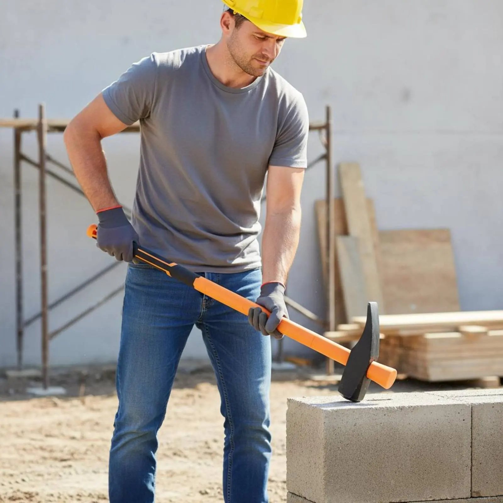 Sledge Hammer Shock Absorbing Demolition Hammer Hand Tool Long-Lasting Wear Resistant for Construction Workers
Sledge Hammer Shock Absorbing Demolition Hammer Hand Tool Long-Lasting Wear Resistant for Construction Workers