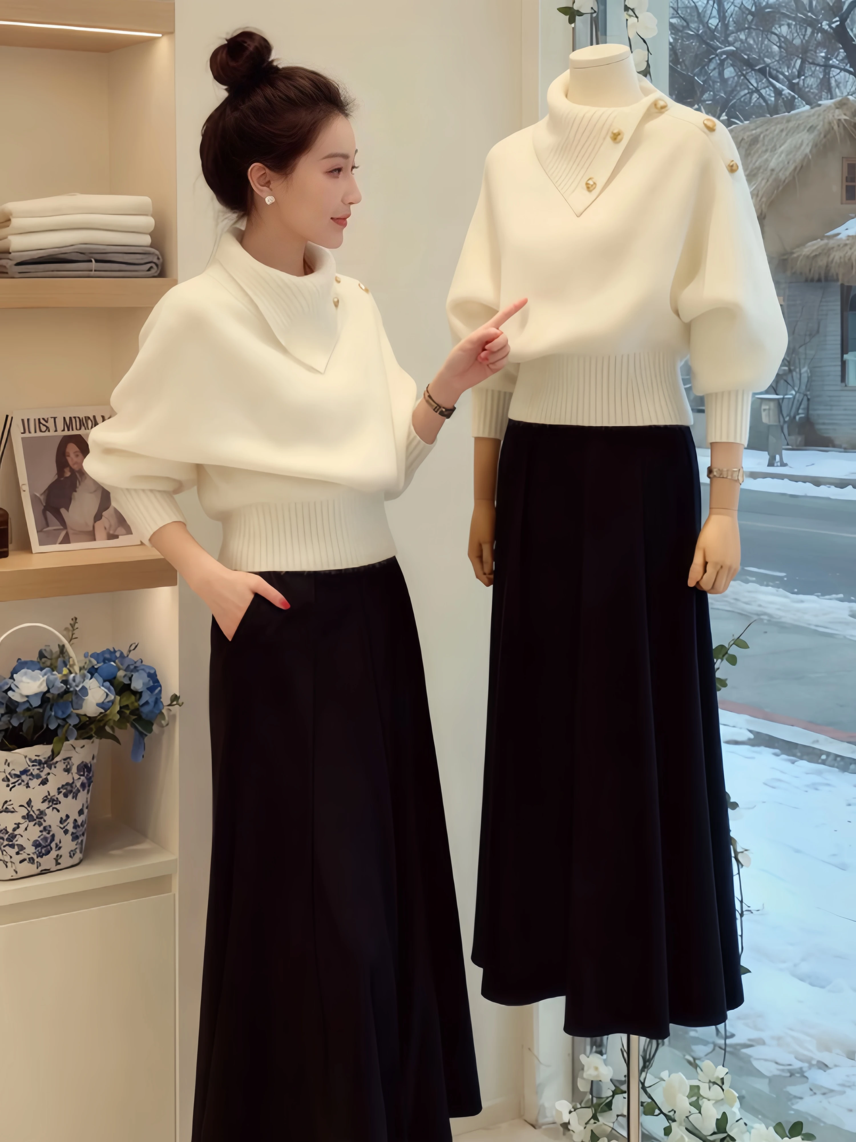 Milk White Irregular Collar Knitted Sweater Women's Innerwear Outerwear Autumn Winter High End Korean Style Lazy Top
Milk White Irregular Collar Knitted Sweater Women's Innerwear Outerwear Autumn Winter High End Korean Style Lazy Top