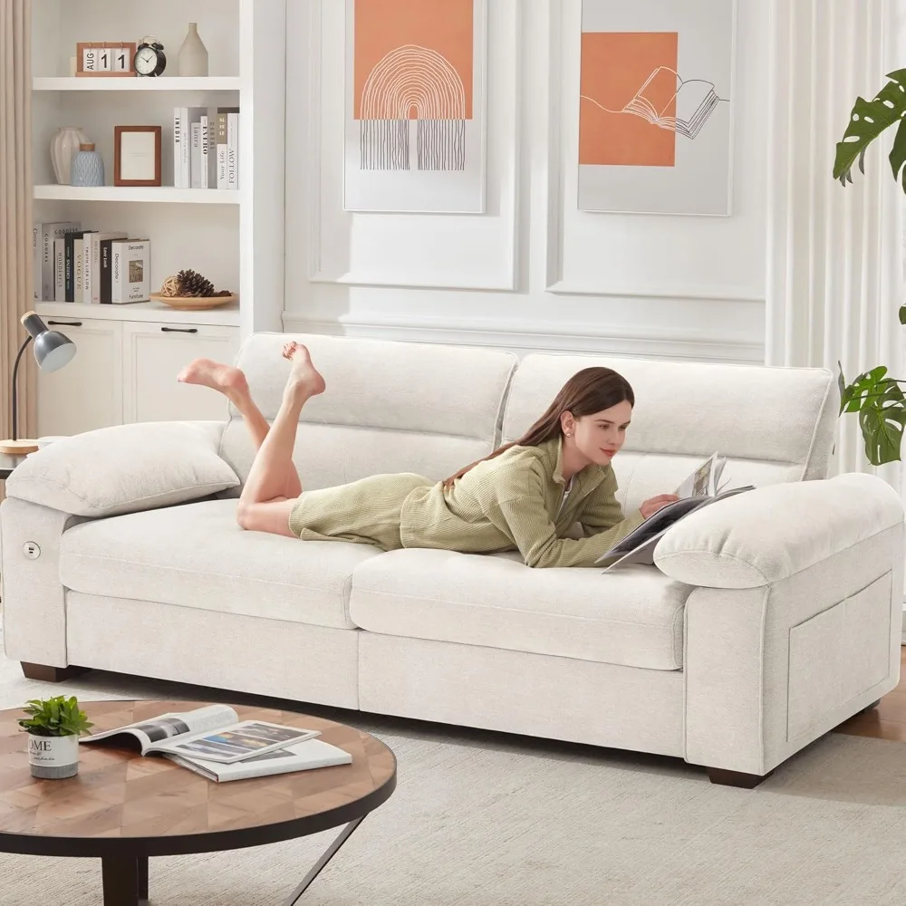 90.5" Modern Sofa 2-Seater Couch, Chenille Pillow-Armrest with Extra Large Seat Width, USB/Type-C, Customized
90.5" Modern Sofa 2-Seater Couch, Chenille Pillow-Armrest with Extra Large Seat Width, USB/Type-C, Customized