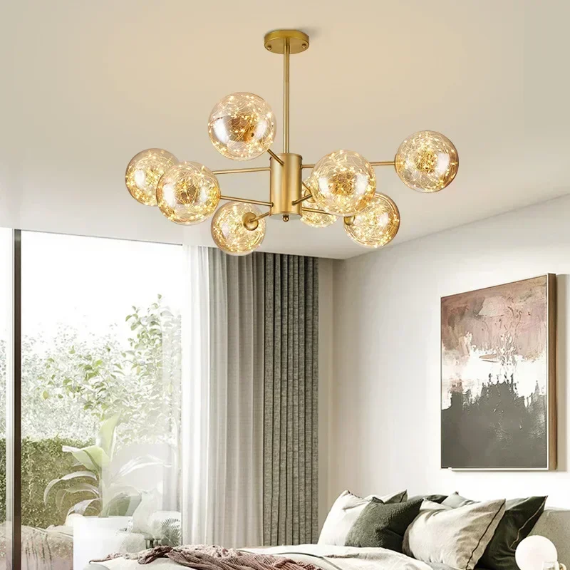 Nordic Creative Starry Living Room LED Chandelier Hotel Bedroom Transparent Glass Ball Romantic Starlight Decorative Lighting
Nordic Creative Starry Living Room LED Chandelier Hotel Bedroom Transparent Glass Ball Romantic Starlight Decorative Lighting