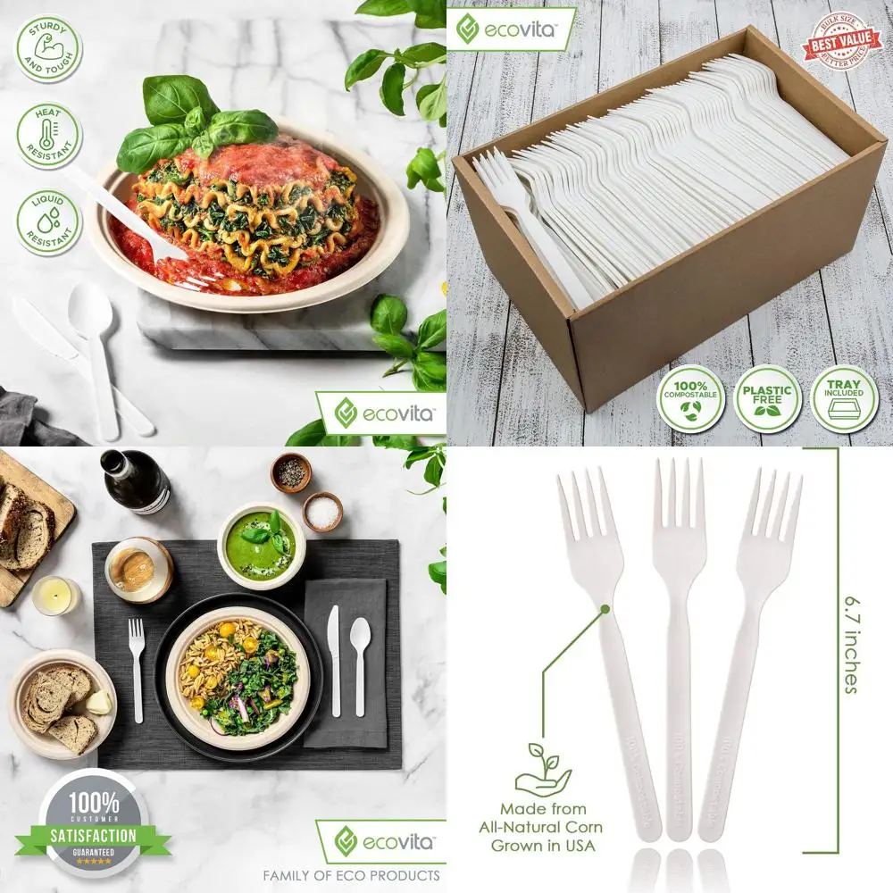 Экологичные компостируемые вилки (500 шт.): термостойкие, прочные, удобные, с подставкой в комплекте
Экологичные компостируемые вилки (500 шт.): термостойкие, прочные, удобные, с подставкой в комплекте