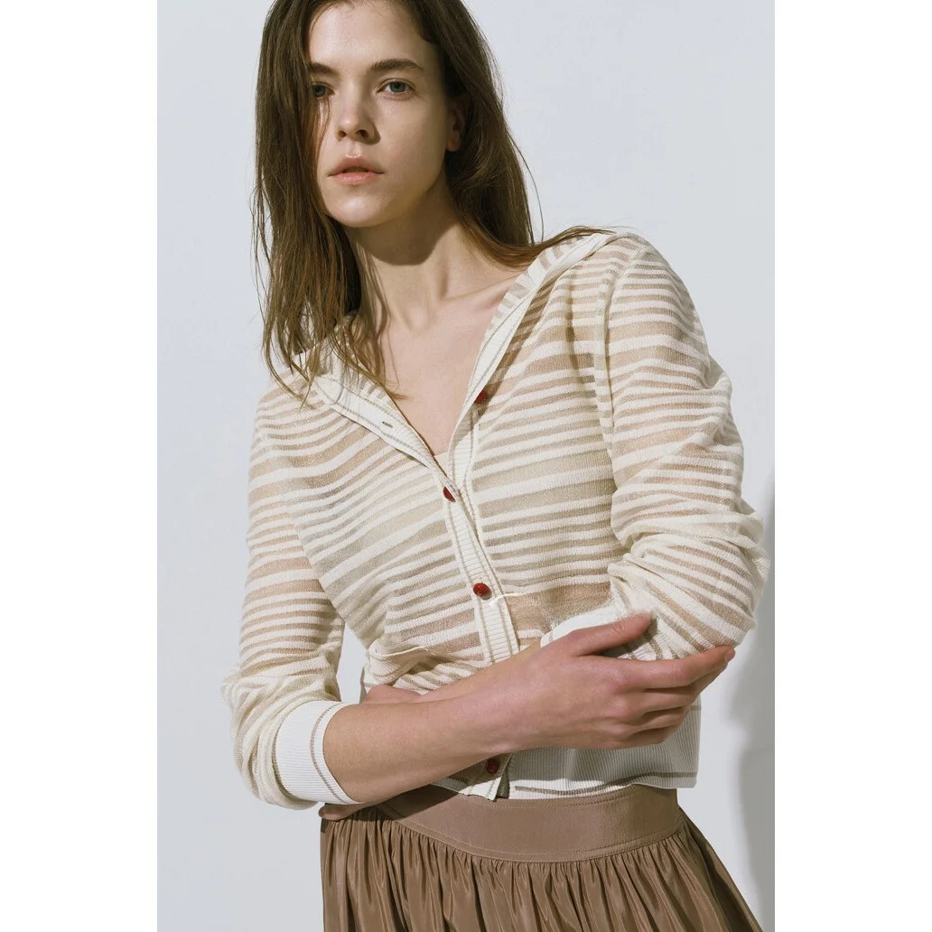 Striped Knitted Hooded Open Cardigan Lightweight Breathable Commute Friendly Slimming Top Layer for Women Korean Style Long S...
Striped Knitted Hooded Open Cardigan Lightweight Breathable Commute Friendly Slimming Top Layer for Women Korean Style Long S...