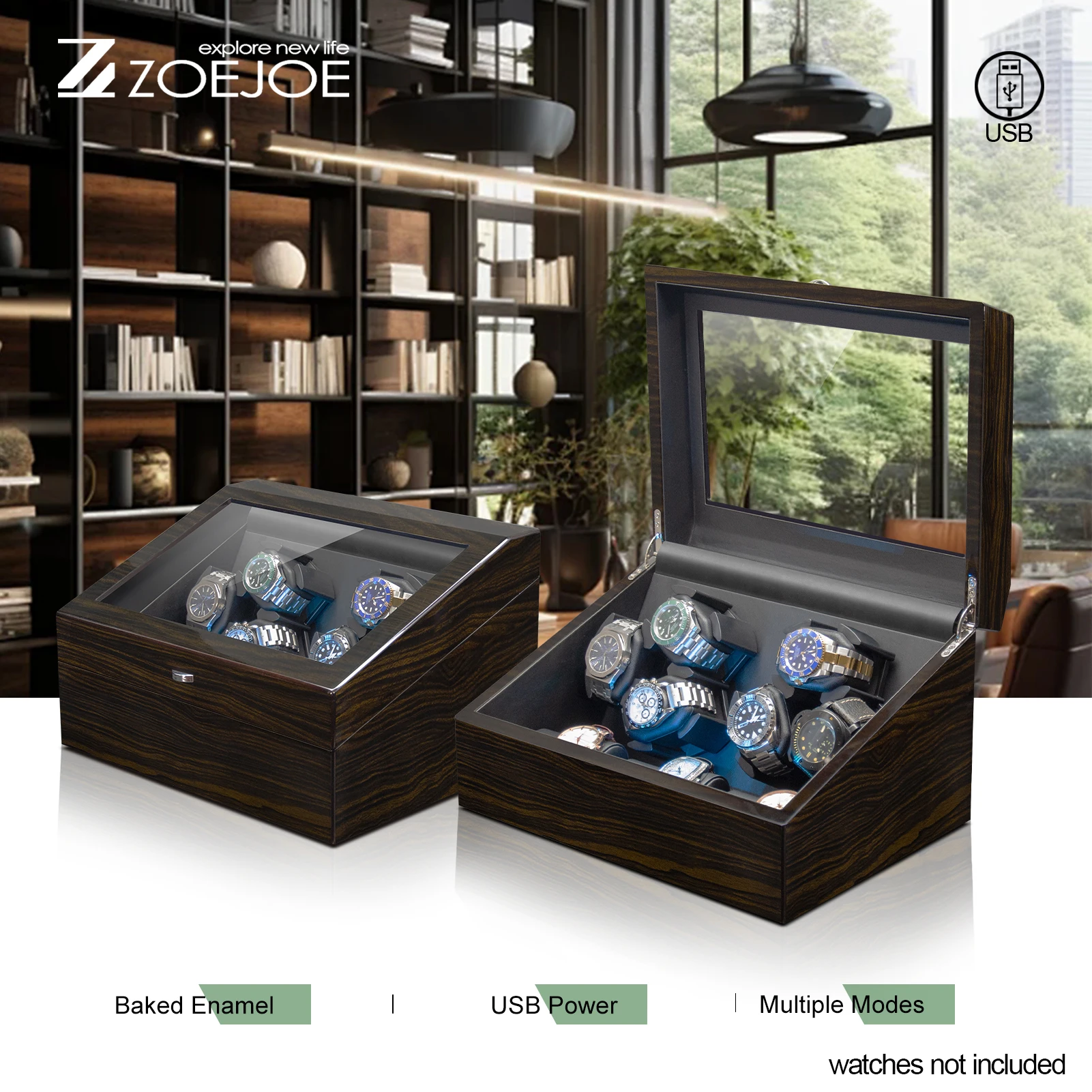 ZOEJOE Automatic Watch Winder 12 Slots Pu Leather USB Cable Low Noise Watch Storage Box With Light Birthday Gifts For Men Women
ZOEJOE Automatic Watch Winder 12 Slots Pu Leather USB Cable Low Noise Watch Storage Box With Light Birthday Gifts For Men Women