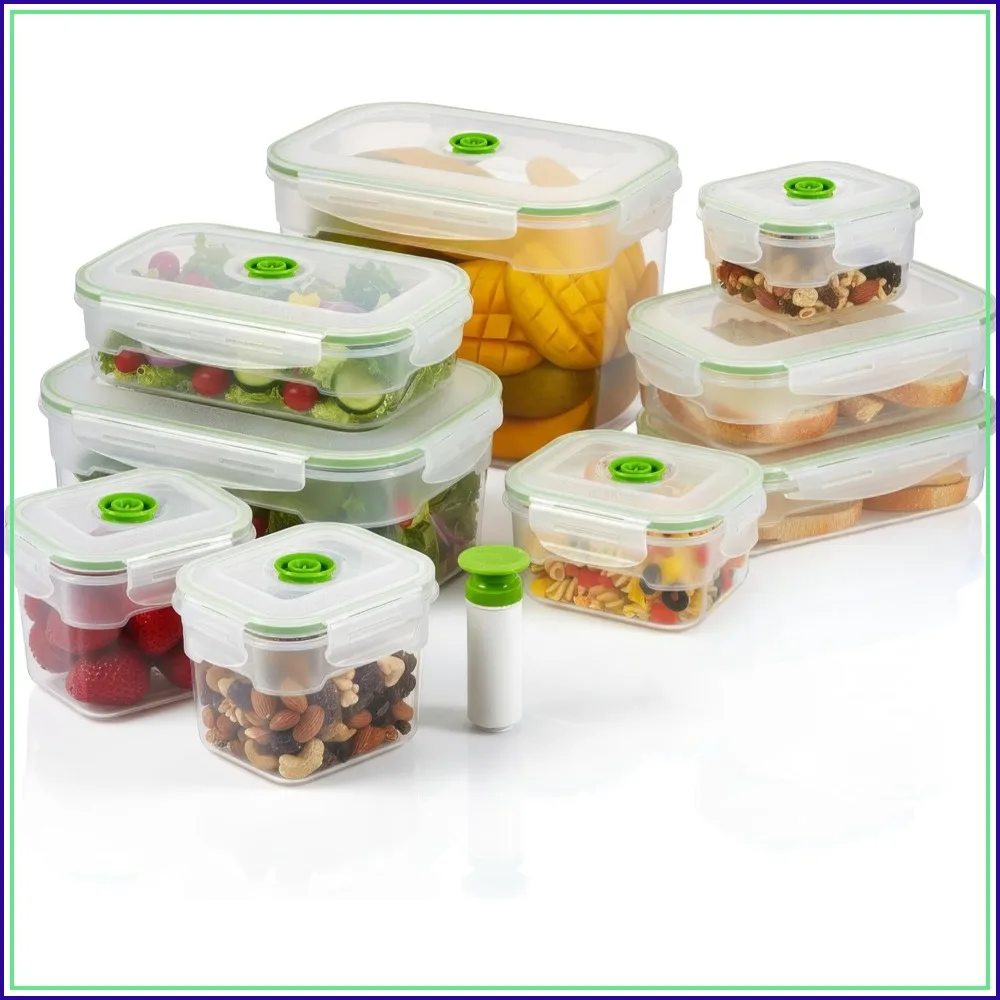 Vacuum Seal Food Storage Containers with Hand Pump – BPA-Free, Airtight Meal Prep & Leftovers, Keep Food Fresh 5X Longer, 19-Piece Set
Vacuum Seal Food Storage Containers with Hand Pump – BPA-Free, Airtight Meal Prep & Leftovers, Keep Food Fresh 5X Longer, 19-Piece Set