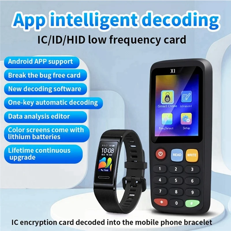 FEDI-X7 RFID Smart Chip NFC Decoder Duplicator Reader Writer+5X T5577 Keychain Tag Copier 125Khz 13.56Mhz Badge Clone Card
FEDI-X7 RFID Smart Chip NFC Decoder Duplicator Reader Writer+5X T5577 Keychain Tag Copier 125Khz 13.56Mhz Badge Clone Card