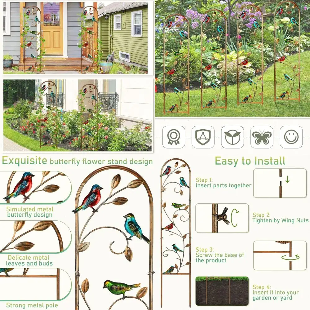 Металлическая садовая решетка 60 для вьющихся растений - декоративная арка для патио на открытом воздухе для лужайки во дворе
Металлическая садовая решетка 60 для вьющихся растений - декоративная арка для патио на открытом воздухе для лужайки во дворе