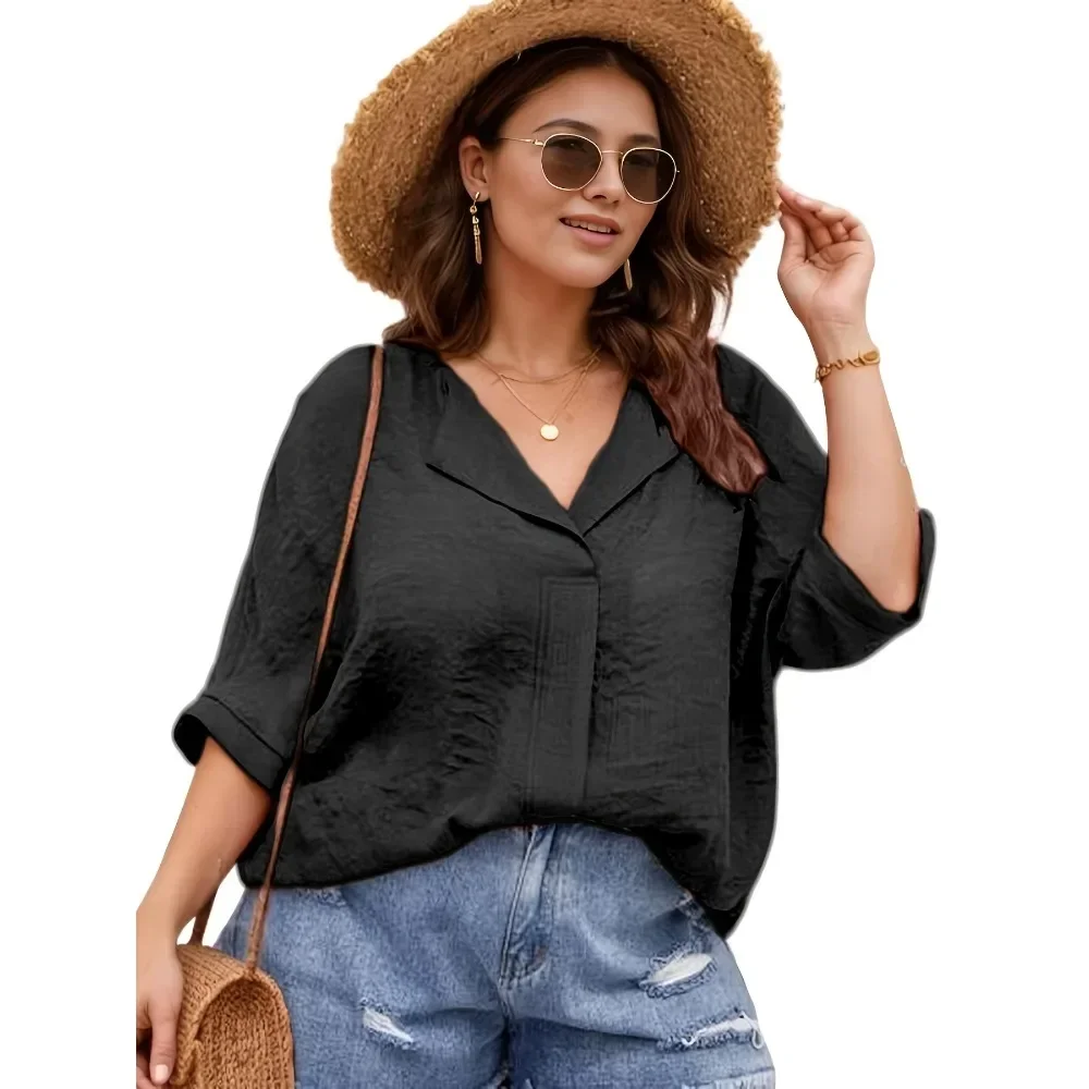 Плюс размер 1XL-5XL, женская модная однотонная блузка с длинным рукавом, рубашка, женская повседневная рубашка с v-образным вырезом, женская блузка, свободная рубашка
Плюс размер 1XL-5XL, женская модная однотонная блузка с длинным рукавом, рубашка, женская повседневная рубашка с v-образным вырезом, женская блузка, свободная рубашка