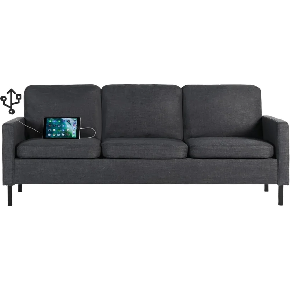 72" W Fabric 3 Seater Couch with 2 USB, Comfortable Sectional Couches and Sofas for Living Room Bedroom Office Small Space
72" W Fabric 3 Seater Couch with 2 USB, Comfortable Sectional Couches and Sofas for Living Room Bedroom Office Small Space