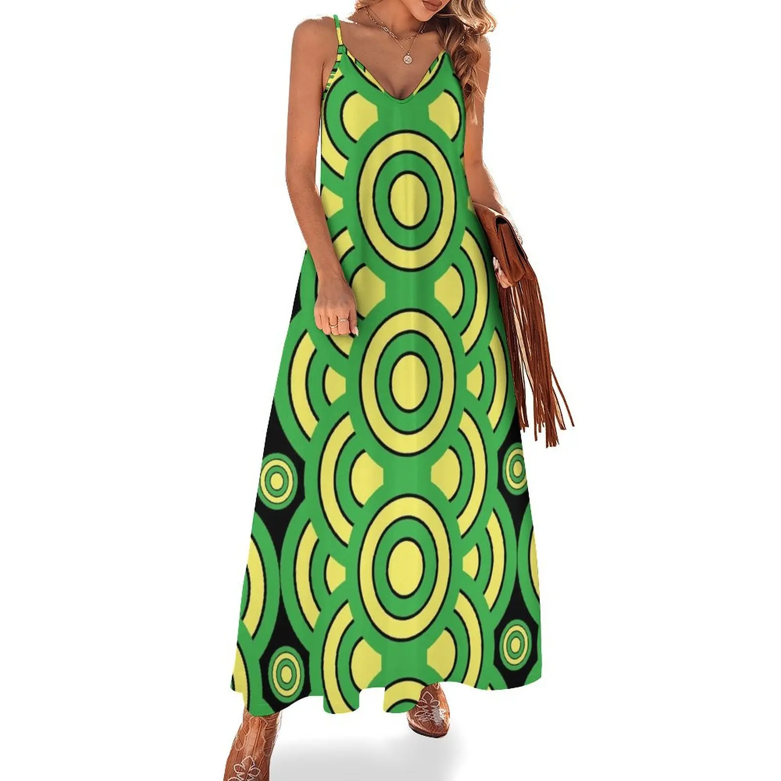 60s 70s Style - Retro Modern Green Yellow Circles - Vintage Mid-Century Sleeveless Long Dress party dresses woman Dress
60s 70s Style - Retro Modern Green Yellow Circles - Vintage Mid-Century Sleeveless Long Dress party dresses woman Dress