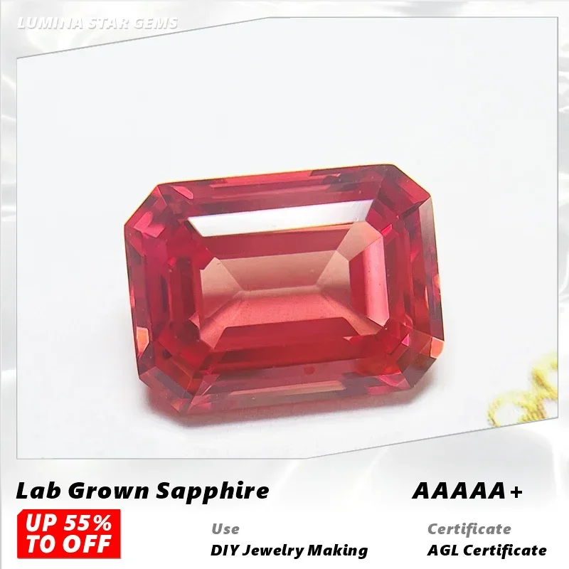 L-Top Lab Grown Sapphire Sunset Red Color Emerald Cut VVS1 Gemstone Charms DIY Jewelry Making Materials Selectable Certifica
L-Top Lab Grown Sapphire Sunset Red Color Emerald Cut VVS1 Gemstone Charms DIY Jewelry Making Materials Selectable Certifica