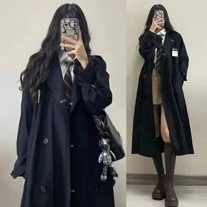 Plus Size Women's Black Windbreaker Coat Spring Autumn Medium Length College Style Outerwear For Women Up To 200 Pounds
Plus Size Women's Black Windbreaker Coat Spring Autumn Medium Length College Style Outerwear For Women Up To 200 Pounds