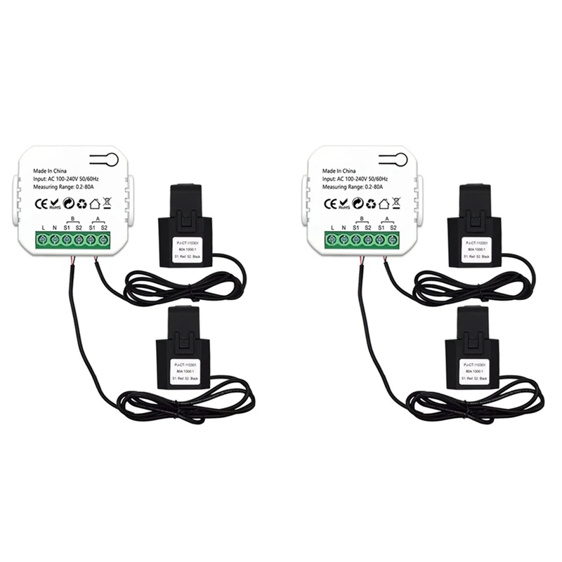 N15R-2X Tuya Smart Zigbee Energy Meter 2 Way Bidirectional With Current Sensor Clamp App Monitor Power 100-240VAC,2 Channels
N15R-2X Tuya Smart Zigbee Energy Meter 2 Way Bidirectional With Current Sensor Clamp App Monitor Power 100-240VAC,2 Channels