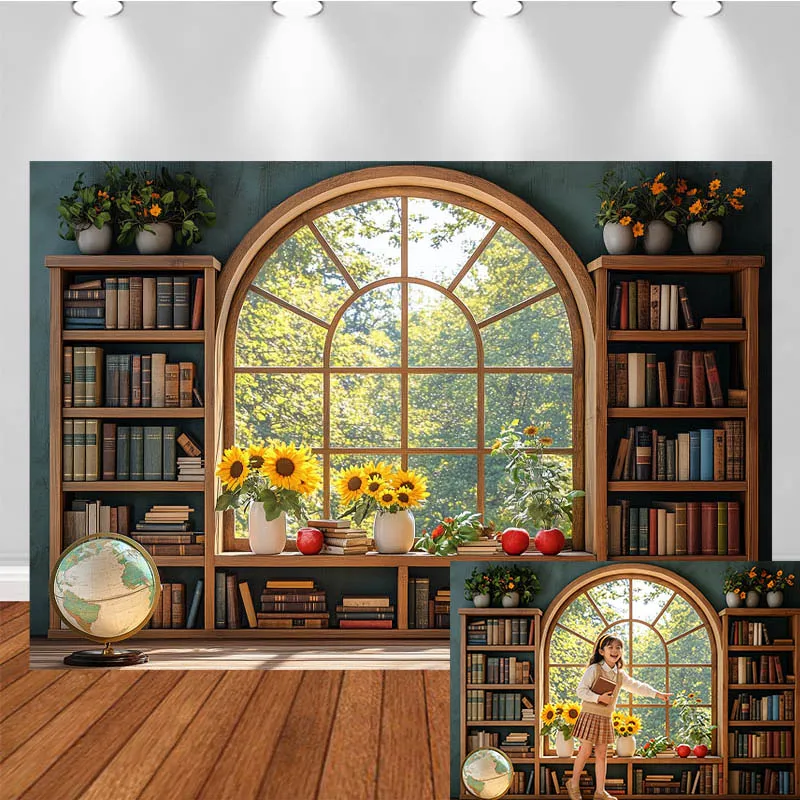 LS Photography Background School Theme Planter Globe Window Bookshelf Decor Party Kids Adult Portrait Photo Backdrop Studio
LS Photography Background School Theme Planter Globe Window Bookshelf Decor Party Kids Adult Portrait Photo Backdrop Studio