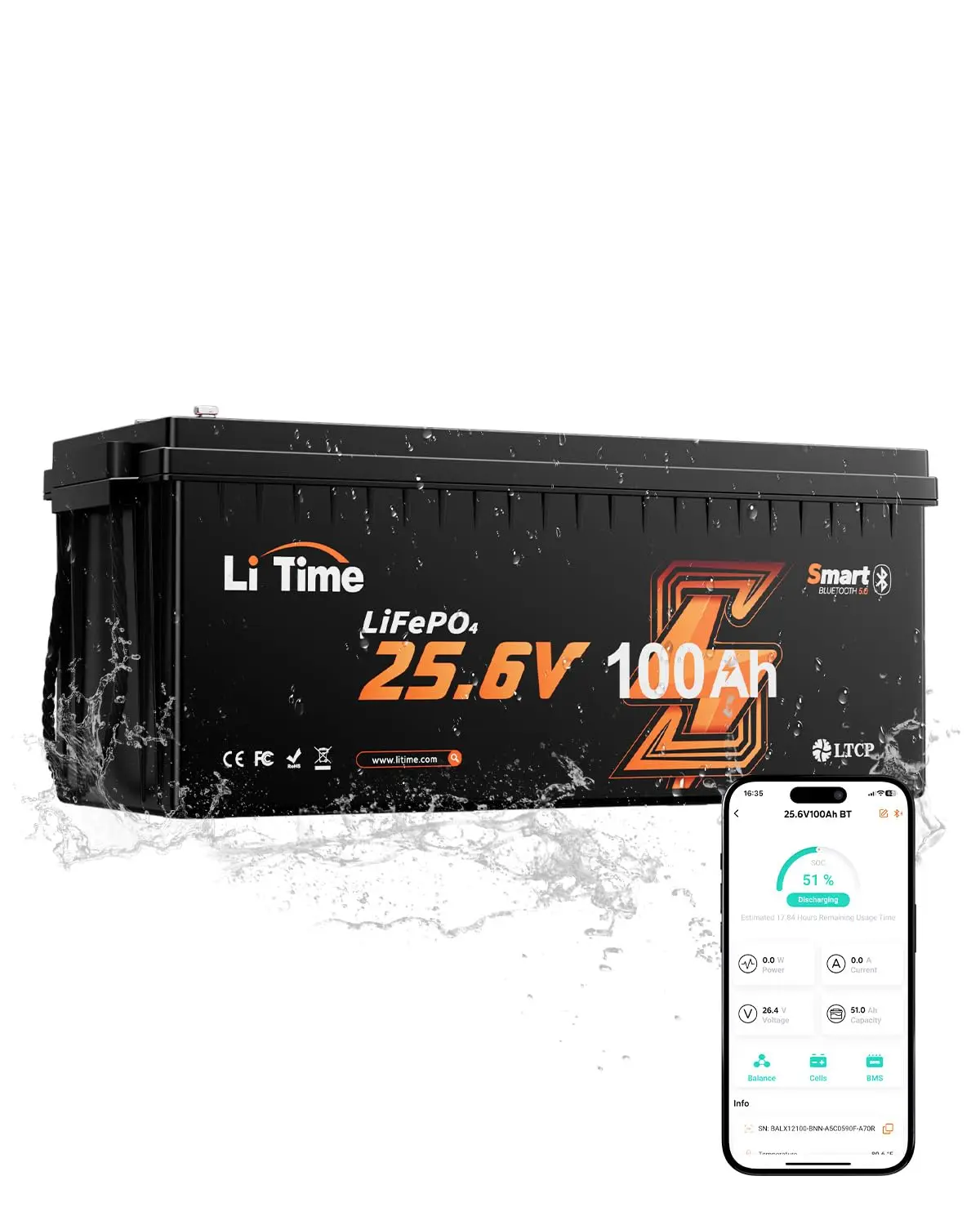 24V 100Ah LiFePO4 Lithium Battery, Bluetooth 5.0, Low-Temp Cutoff Protection, 4000+ Deep Cycles, Built-in 100A BMS, Customized
24V 100Ah LiFePO4 Lithium Battery, Bluetooth 5.0, Low-Temp Cutoff Protection, 4000+ Deep Cycles, Built-in 100A BMS, Customized