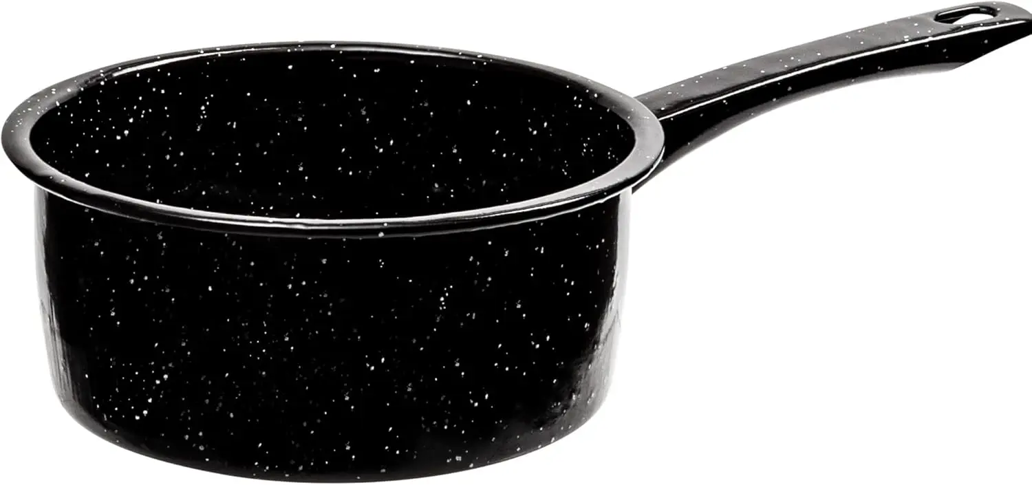 2 Qt Granite Nonstick Saucepan, Speckled Enamel Cookware for Stovetop & Campfire
2 Qt Granite Nonstick Saucepan, Speckled Enamel Cookware for Stovetop & Campfire